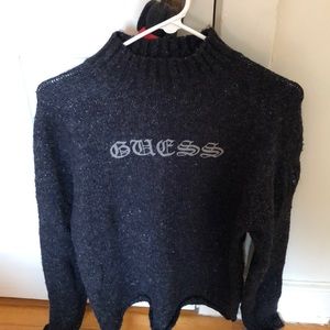 GUESS SWEATER BLACK AND GREY SIZE MEDIUM